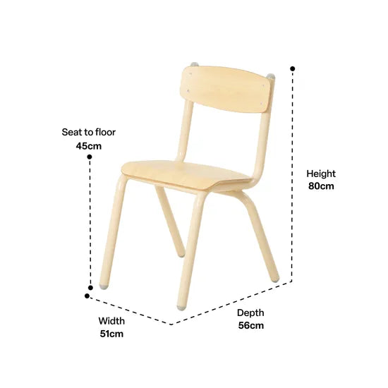 Aurum Spaces - Metal Chair - 45 cm Seat Height - Modern Teaching Aids NZ