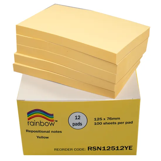 Sticky Notes Yellow 100's 125 x 76mm - Pack of 12