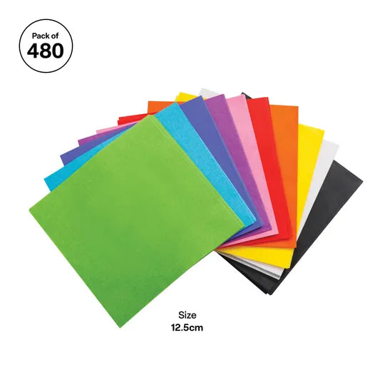 Assorted Tissue Paper Squares 12.5cm - Pack of 480 - Modern Teaching Aids NZ