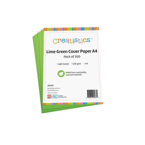 Lime Green Cover Paper A4 120gsm - Pack of 100 - Modern Teaching Aids NZ