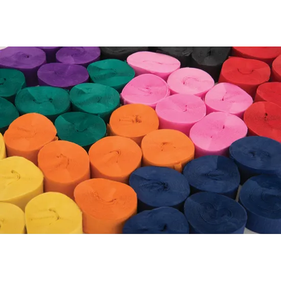 Assorted Crepe Streamers (20mm x 9.5m) - Pack of 48 - Modern Teaching Aids NZ