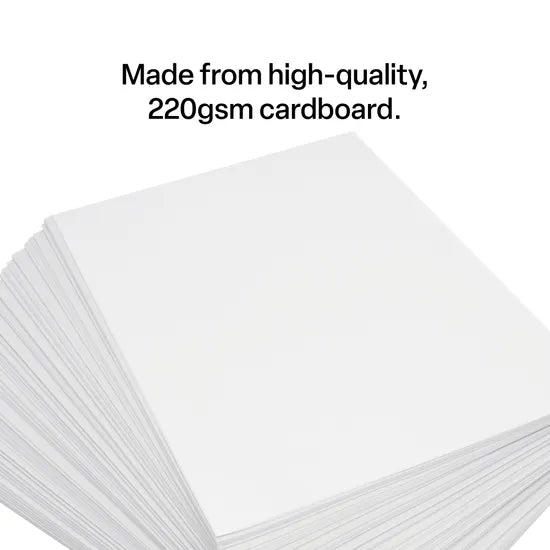 White Cardboard A4 220gsm - Pack of 100 - Modern Teaching Aids NZ
