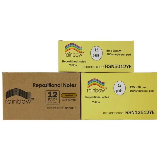 Sticky Notes Yellow 100's 76 x 76 mm - Pack of 12