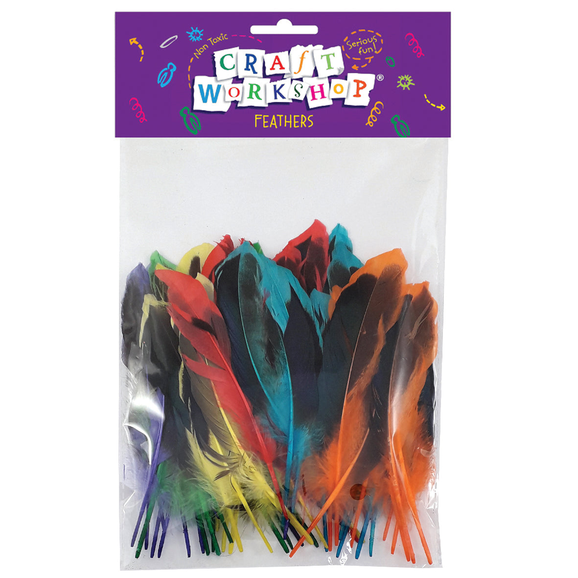 Craft Feather Colour+Black 12- - Modern Teaching Aids NZ