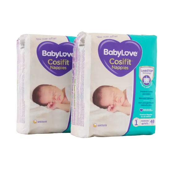BabyLove Nappies - Newborn, 0-5 kg, Pack of 96