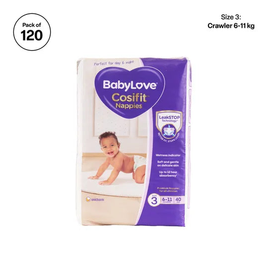 BabyLove Nappies - Crawler, 6-11 kg, Pack of 120