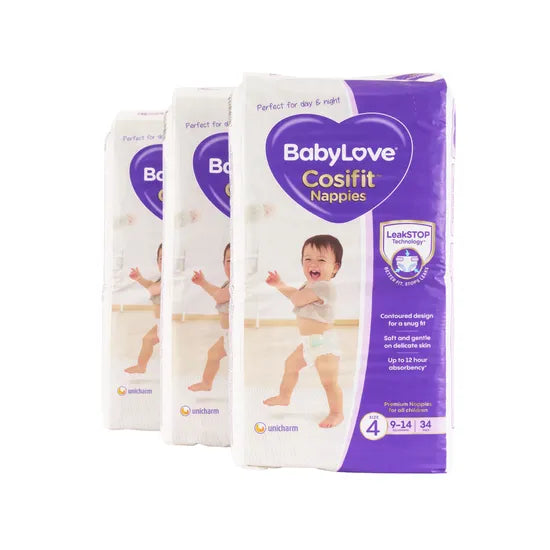 BabyLove Nappies - Toddler, 9-14 kg, Pack of 102