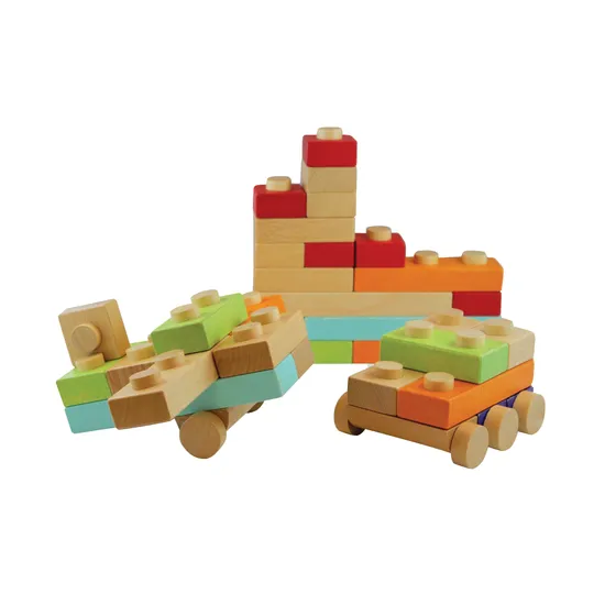 Natural Wooden Blocks - 35 Pieces - Modern Teaching Aids NZ