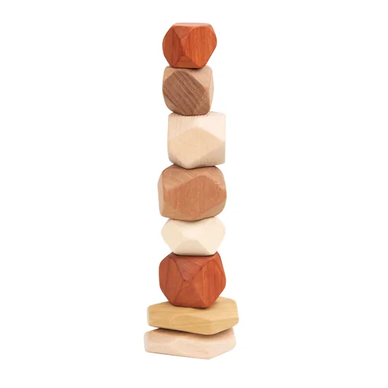 Natural Wooden Stacking Stones - Modern Teaching Aids NZ