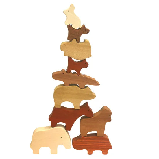 Natural Wooden Animals Stacking Game - Modern Teaching Aids NZ