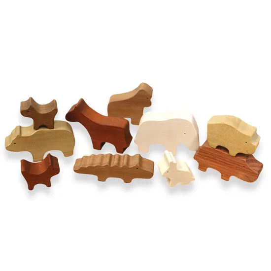Natural Wooden Animals Stacking Game - Modern Teaching Aids NZ
