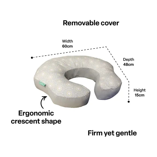 Mombo Feeding Pillow - Grey Circles - Modern Teaching Aids NZ