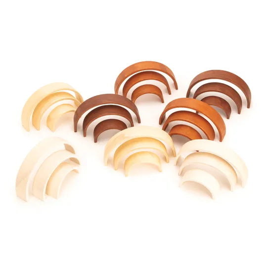 MTA Spaces - Natural Wooden Arches - 24pc - Modern Teaching Aids NZ