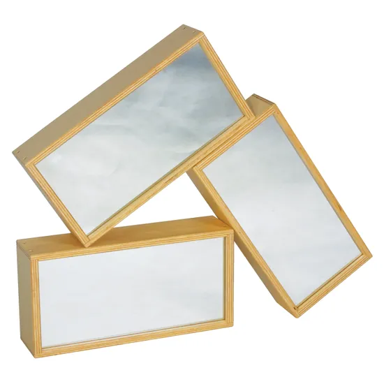 Natural Spaces - Large Mirrored Wooden Blocks - 3 Pieces - Modern Teaching Aids NZ