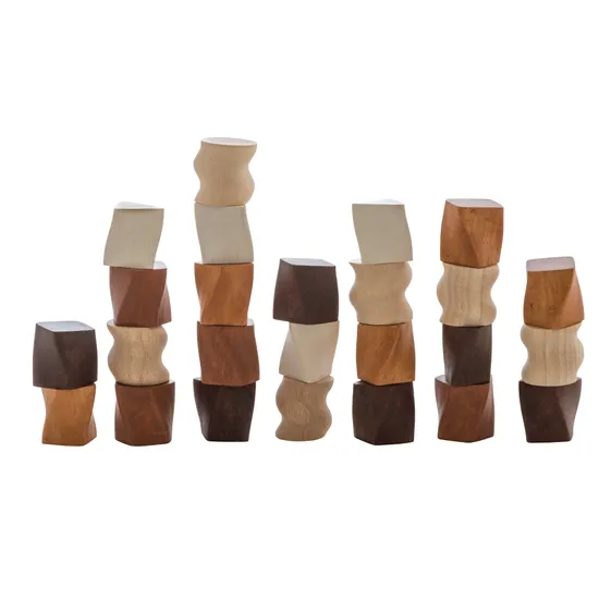Teachables - Wooden Natural Tones Blocks - 40 Pieces - Modern Teaching Aids NZ