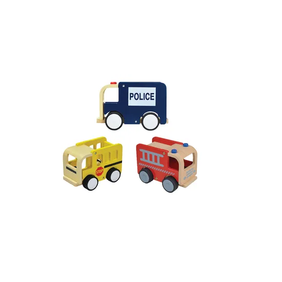 Wooden Play Vehicles - Set of 3 - Modern Teaching Aids NZ