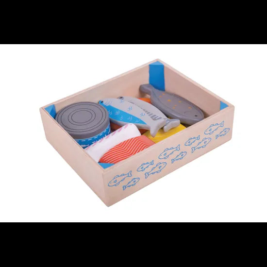 Wooden Seafood Crate - 10 Pieces - Modern Teaching Aids NZ