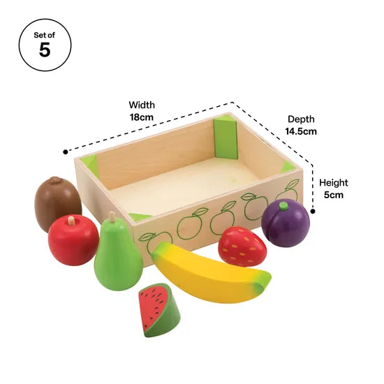 Bigjigs Wooden Healthy Eating Food Crates Set of 5 - Modern Teaching Aids NZ