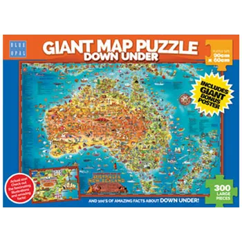 BOpal - Down Under Giant Map 300pc - Modern Teaching Aids NZ