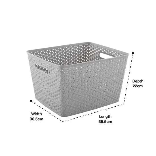 Storage Basket Knotted Large Grey - Modern Teaching Aids NZ