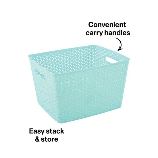 Storage Basket Knotted Large Teal - Modern Teaching Aids NZ