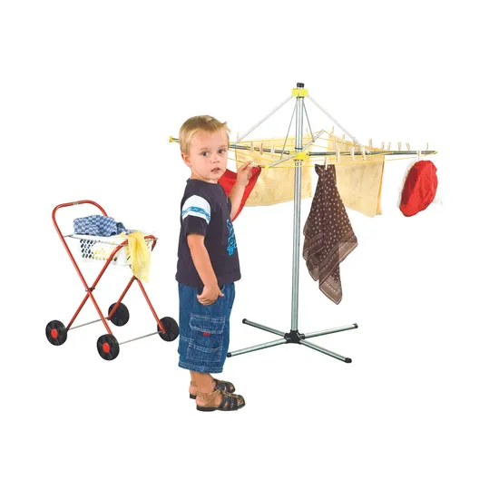 Clothes Line & Laundry Trolley Set