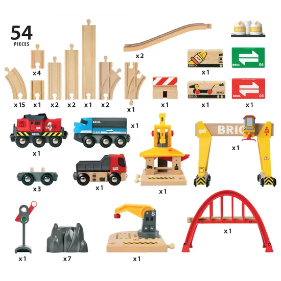 BRIO - Cargo Railway Deluxe Set 54 Pieces - Modern Teaching Aids NZ