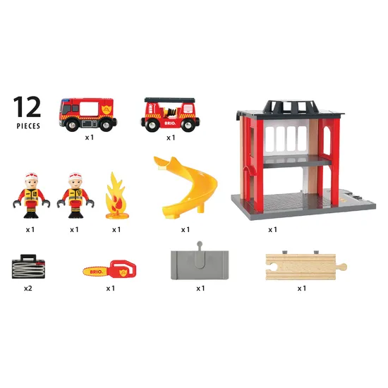 BRIO - Fire Station 12 Pieces - Modern Teaching Aids NZ