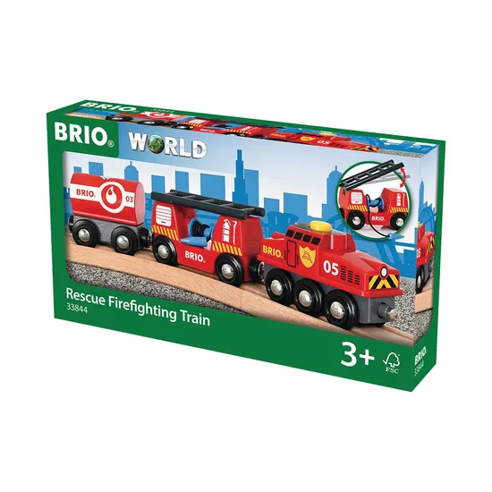 BRIO - Rescue Firefighting Train 4 Pieces - Modern Teaching Aids NZ