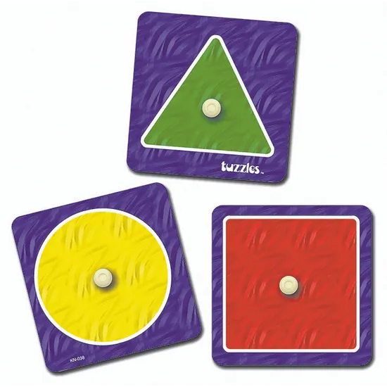 Tuzzles Wooden 1pce Shape Knobs Puzzle - Set 3 - Modern Teaching Aids NZ