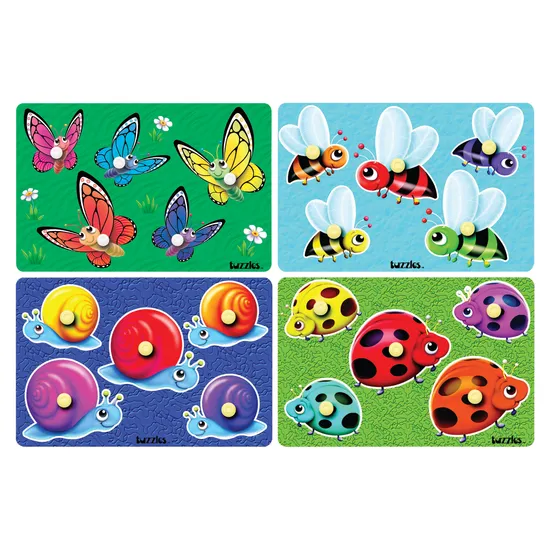 Garden Creatures Knob Puzzle Set of 4 - Modern Teaching Aids NZ