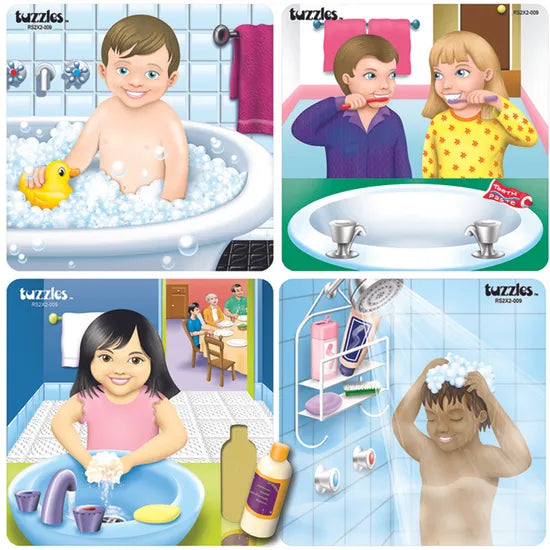 Tuzzles Good Hygiene Puzzle-Set of 4