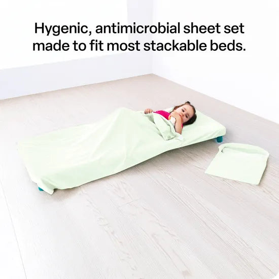 Max & Rosie Sleeping Peg Mat Sheet Set - Mint Green - Modern Teaching Aids NZ