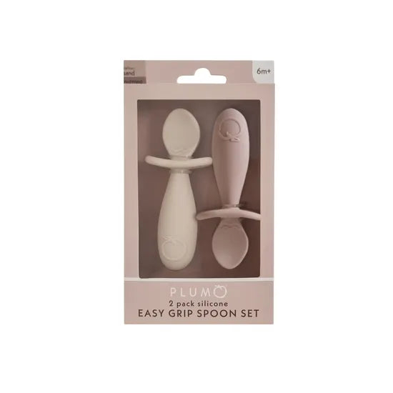 Plum Silicone Spoon Pack of 2- Sand/ Nutmeg