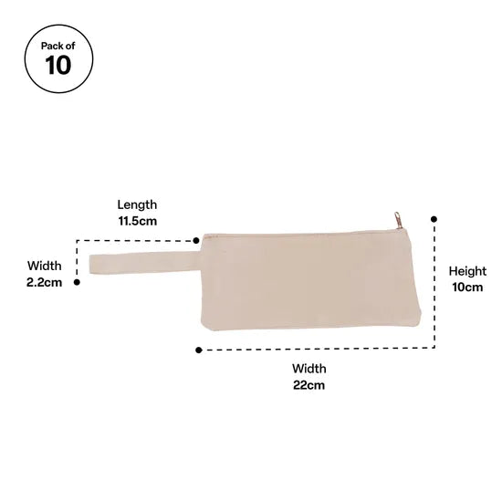 Creatistics Calico Pencil Case with Handle- Pack of 10 - Modern Teaching Aids NZ