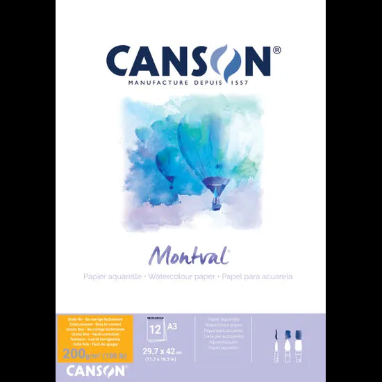 Montval Watercolour Pad A3 200 gsm - 12 Sheets