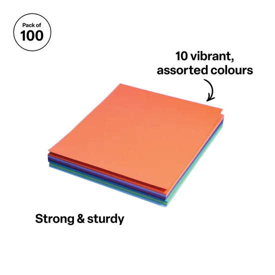 Assorted Cardboard A4 220gsm - Pack of 100 - Modern Teaching Aids NZ