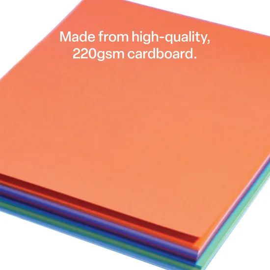 Assorted Cardboard A4 220gsm - Pack of 100 - Modern Teaching Aids NZ