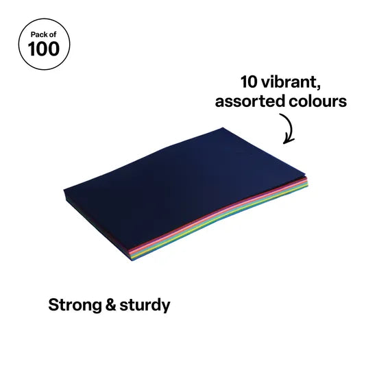 Assorted Cardboard A3 220gsm - Pack of 100 - Modern Teaching Aids NZ