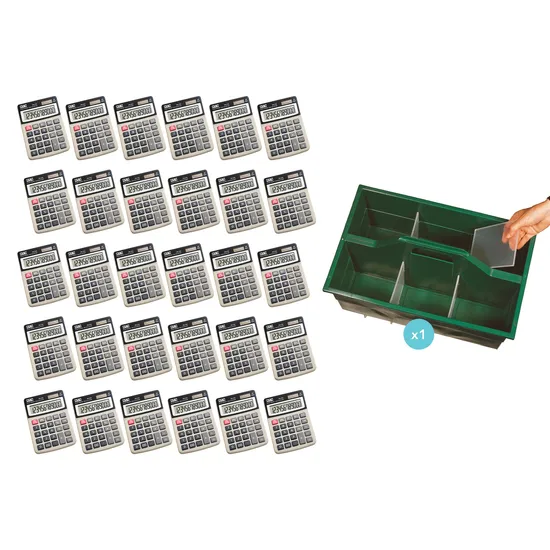 Teachables Calculator Set - 12 Digit with Caddy, Set of 30 - Modern Teaching Aids NZ