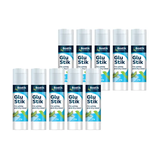 Bostik Glu Stik Clear 21 g - Pack of 10 - Modern Teaching Aids NZ