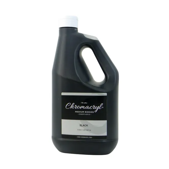 Chromacryl Acrylic Paint - Black 2 Litre - Modern Teaching Aids NZ