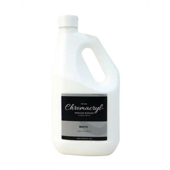 Chromacryl Acrylic Paint - White 2 Litre Bottle - Modern Teaching Aids NZ