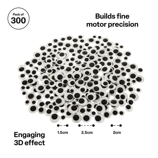 Assorted Adhesive Joggle Eyes - Pack of 300 - Modern Teaching Aids NZ