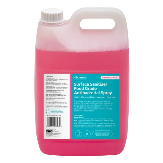 Surface Sanitiser Food Grade Anti Bacterial RTU - 5L - Modern Teaching Aids NZ