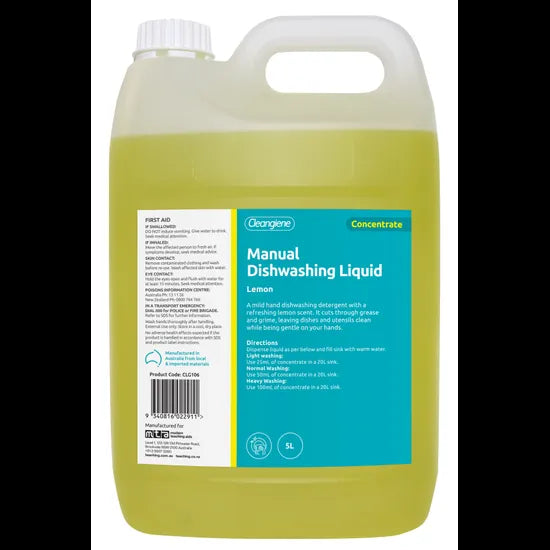 Manual Dishwashing Liquid Conc Lemon -5L - Modern Teaching Aids NZ