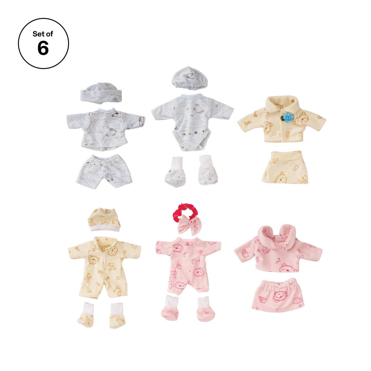 Assorted Doll Clothes 32cm - Set of 6 - Modern Teaching Aids NZ