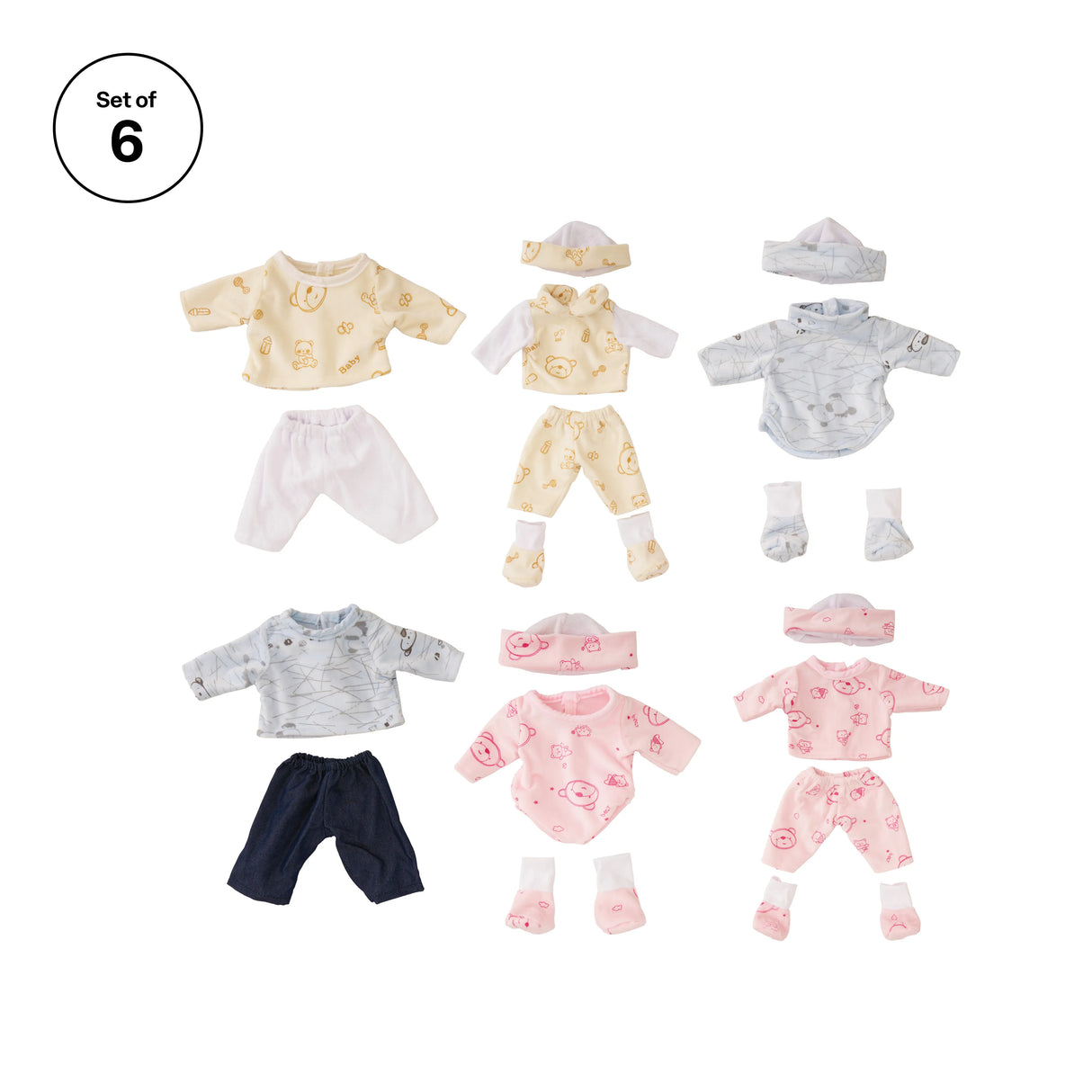 Assorted Dolls Clothes 38cm - Set of 6 - Modern Teaching Aids NZ