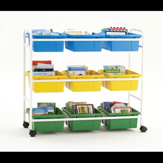 Book Trolley with 9 Tubs - Modern Teaching Aids NZ