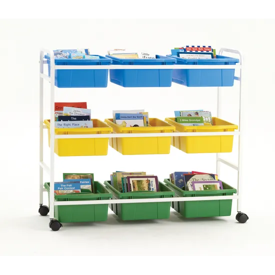 Book Trolley with 9 Tubs